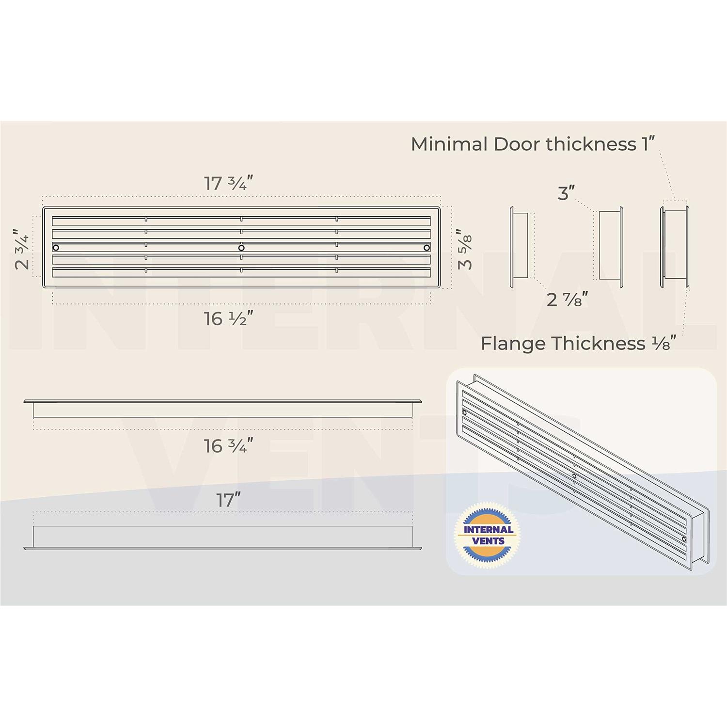 Internal Vents Door Vent for Interior Doors 16 7/8 x 3 - Image 5