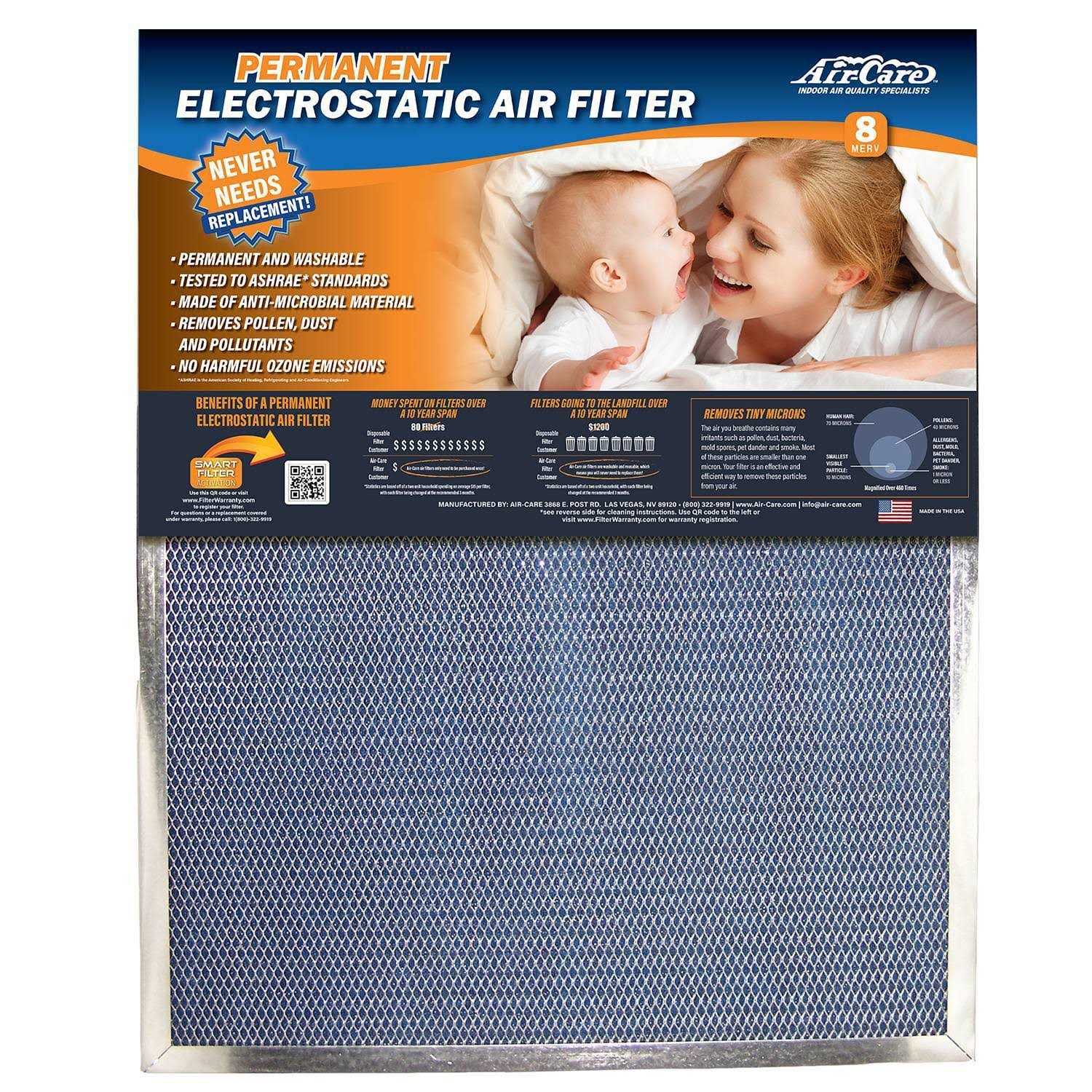 Air-Care Washable Permanent Electrostatic Air Filter Width - Image 3