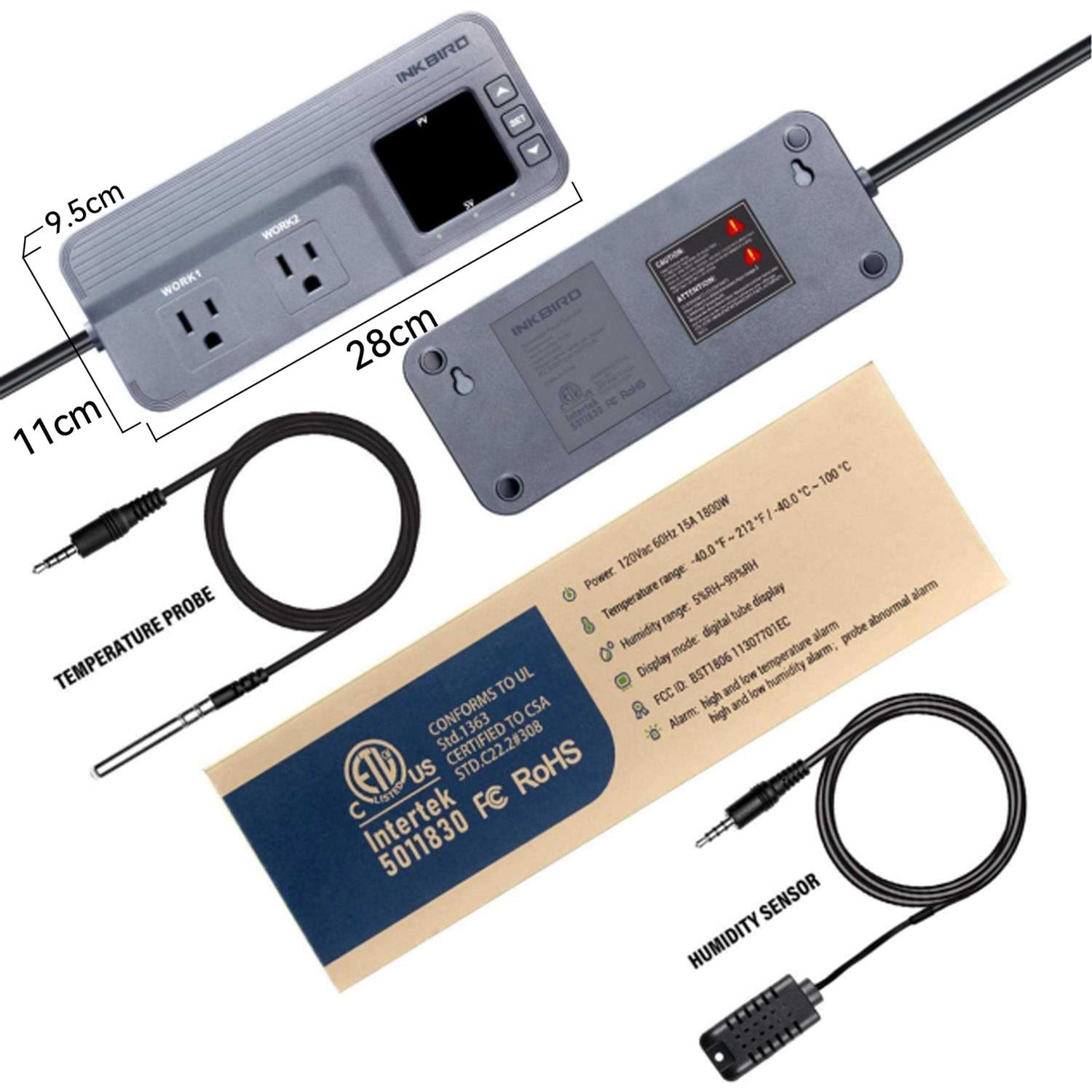 Inkbird ITC-608T Temperature and Humidity Controller Pre-Wired Dual Stage Thermostat - Image 3