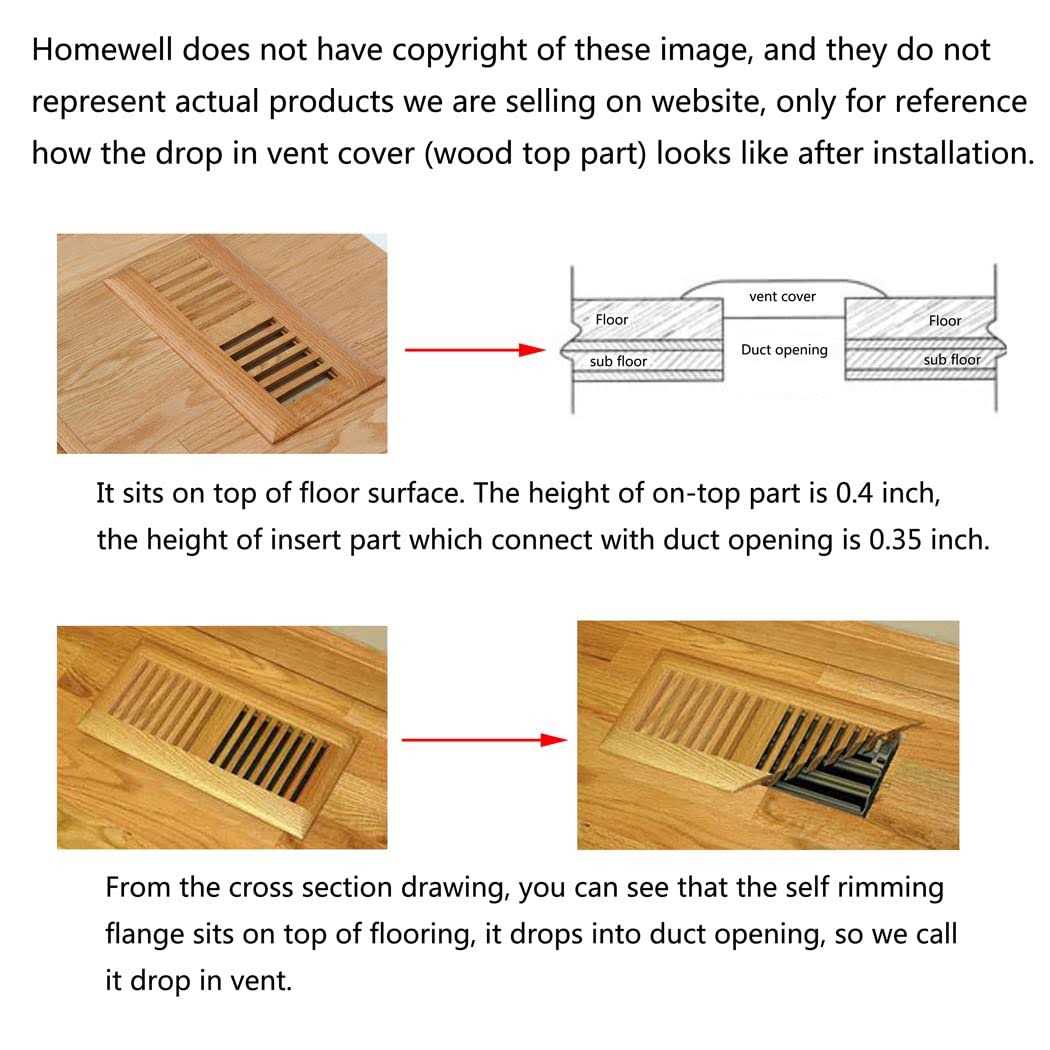 Homewell Oak Wood Floor Register Vent - Image 3