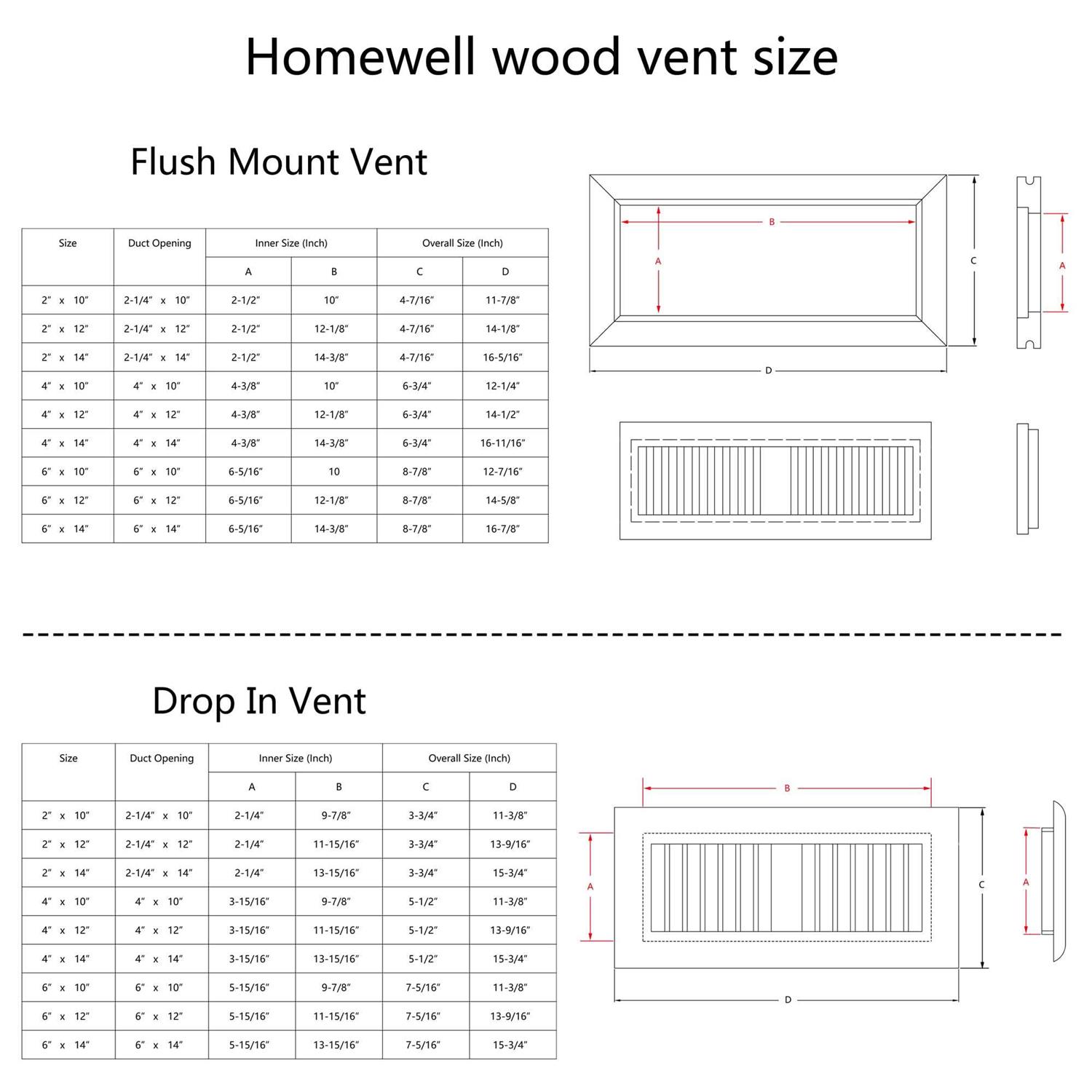 Homewell Oak Wood Floor Register Vent - Image 4