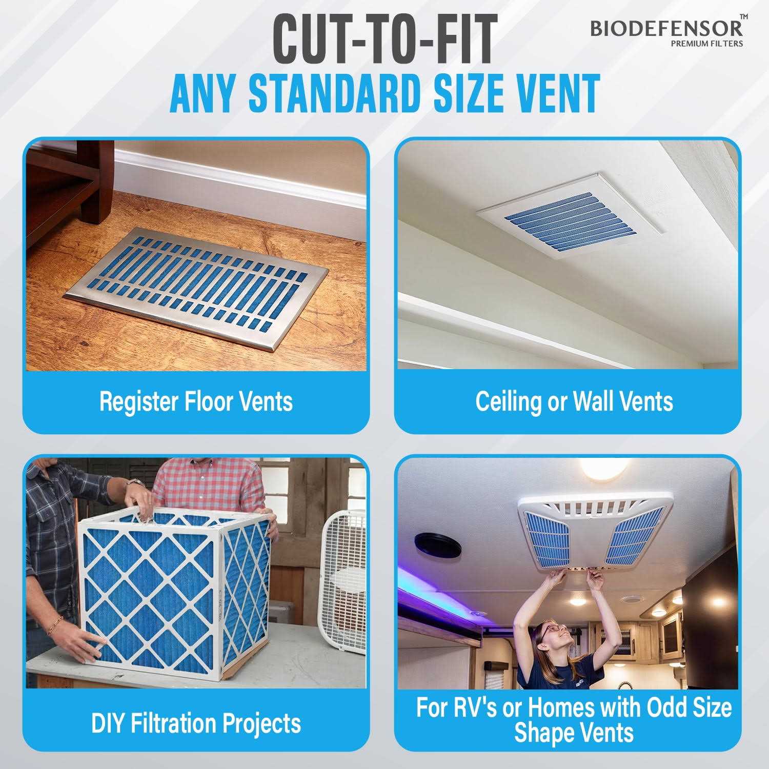 Biodefensor Air Vent Filter Kit Made in USA Large 90x20 MERV 6 Electrostatic Roll - Image 5