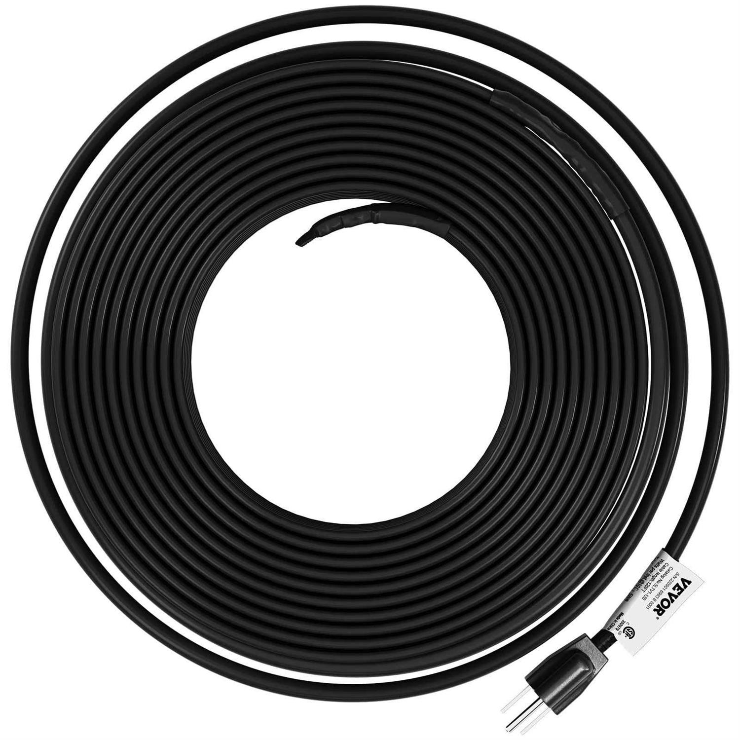 VEVOR Self-Regulating Pipe Heating Cable 5W/ft Heat Tape for Pipes, Roof Snow Melting De-icing, Gutter and Pipe Freeze Protection - Image 4