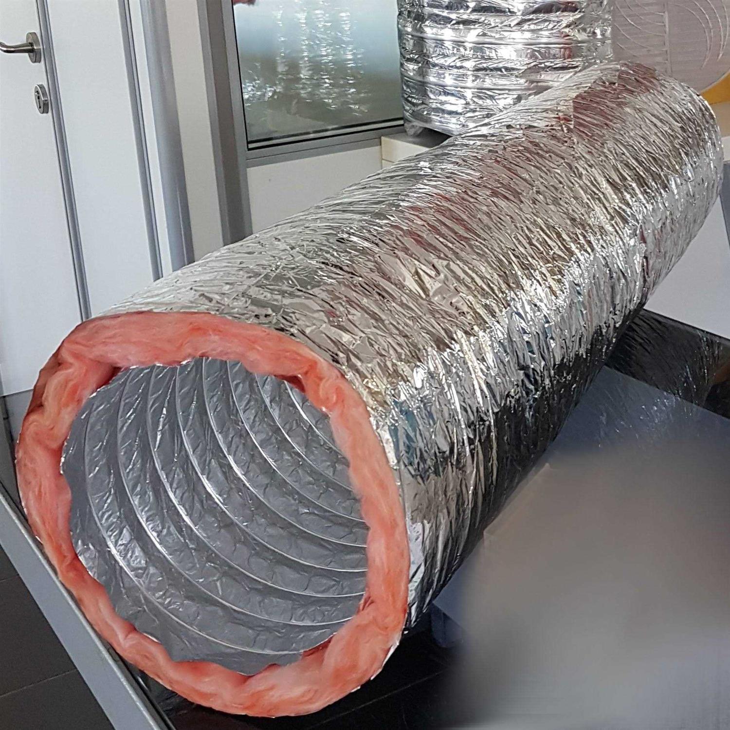 Flexible Aluminum Ducting Hose Insulated R-8.0 Air Duct Pipe for for Heavy Duty Hvac & Exhaust Ductwork Insulation - Image 3