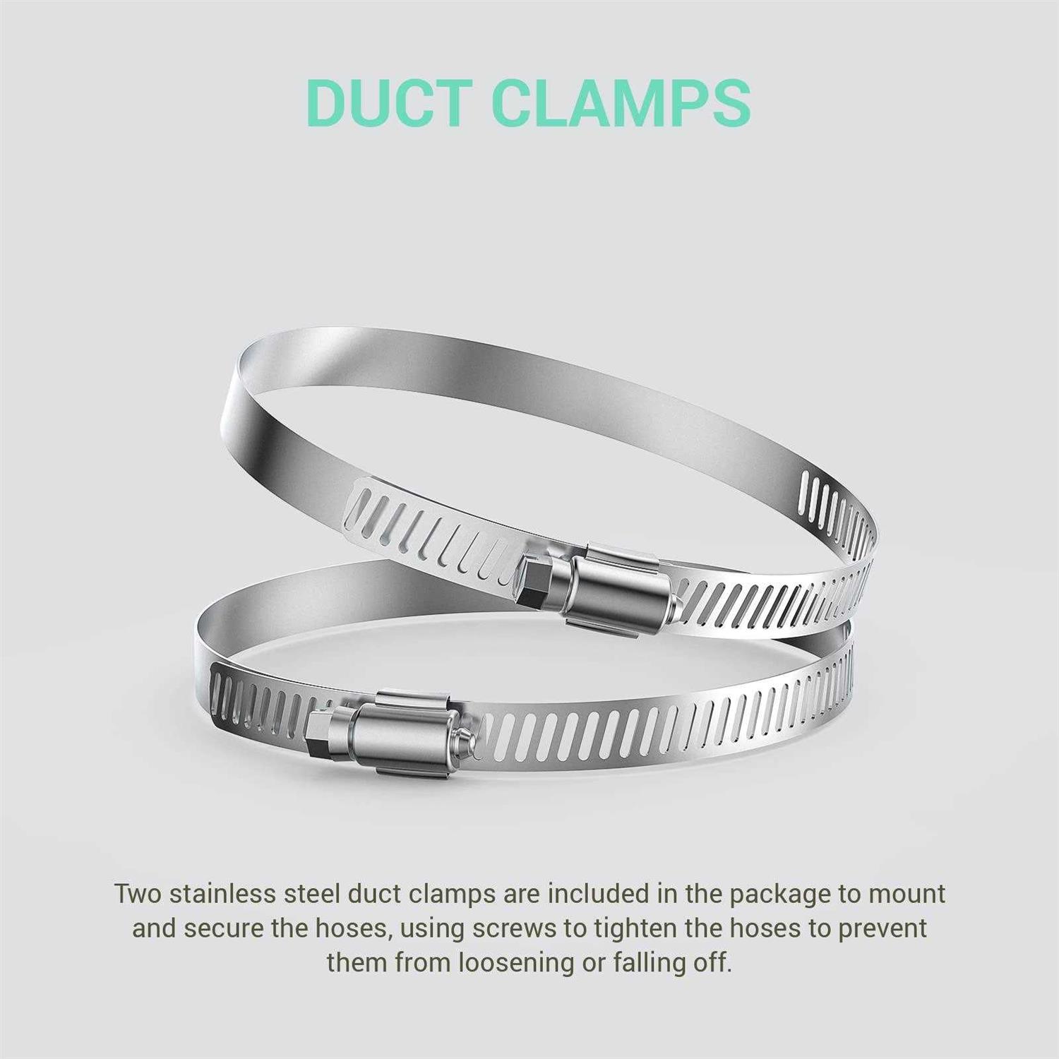 Drasum Dryer Vent Hose 4 Inch Easy-to-Install Duct with 2 Clamps – 4 Layer PVC and Aluminum Flexible Duct - Image 4