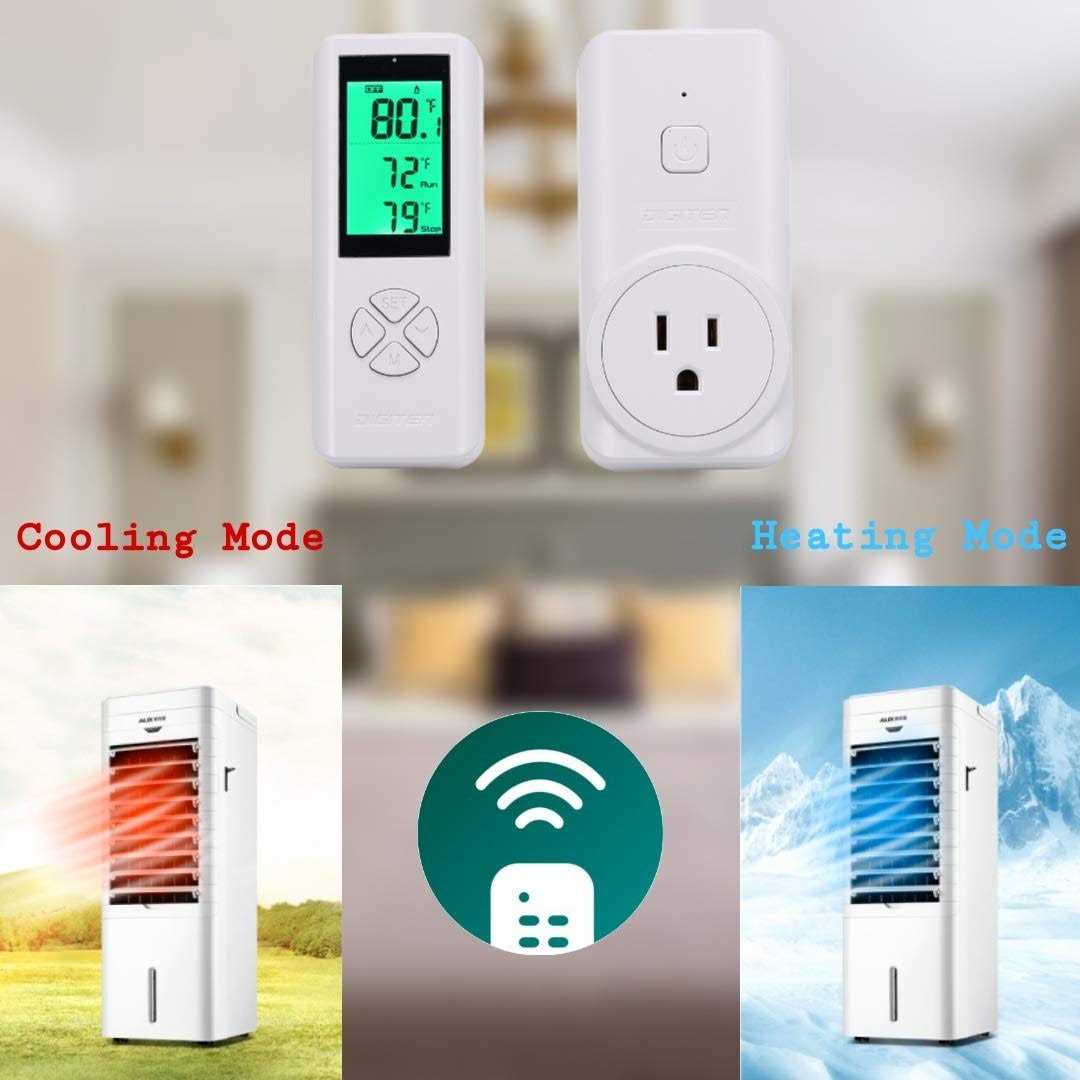 DIGITEN Wireless Temperature Controlled Outlet Digital Plug in Thermostat Outlet with Remote Control Built in Temp Sensor Heating & Cooling for A/C - Image 3