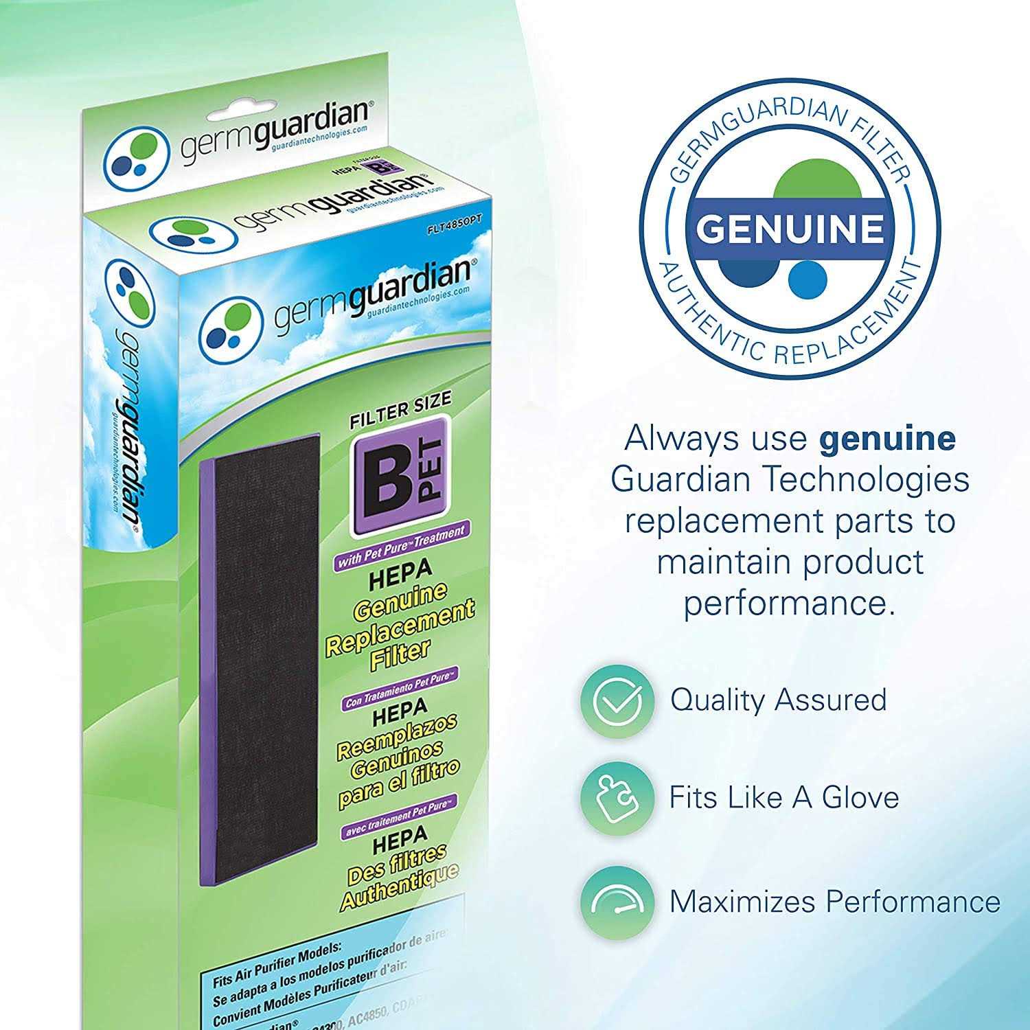 Germ Guardian FLT4850PT True HEPA Genuine Air Purifier Replacement Filter B - Image 5