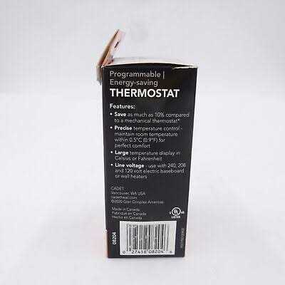 Cadet 3600-Watt Programmable Electronic Thermostat Double Pole TEP362DW - Image 3