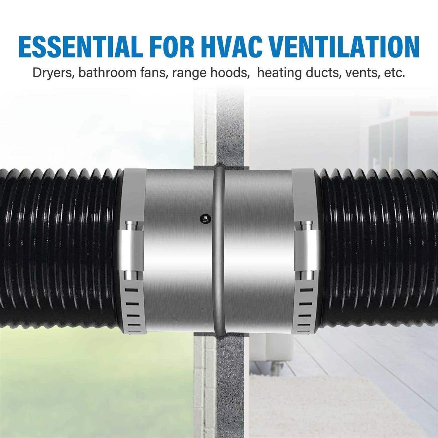 iPower 6 inch Backdraft Shutter Damper Back Draft Blocker One-Way Airflow Ducting Insert Backflow Preventer with 2 Inline Springs Loaded Folding - Image 4