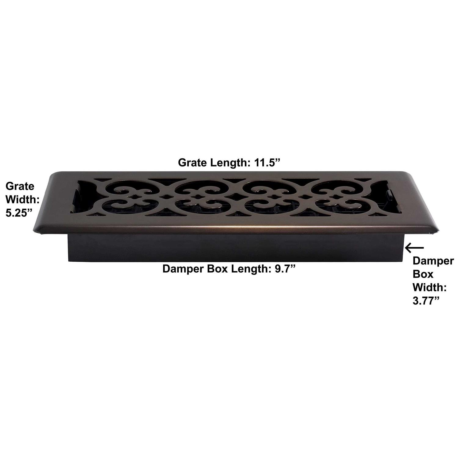Decor Grates SPH410-RB-8 Scroll Floor Register - Image 3