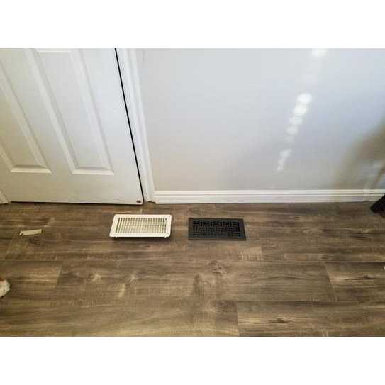 T.A. Industries 4 in. x 10 in. Modern Contempo Floor Diffuser in Matte Black - Image 5