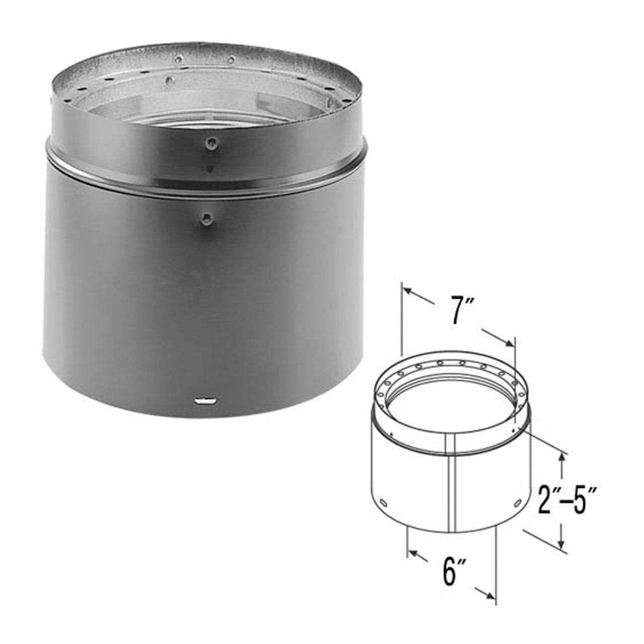DuraVent 6DVL-12ADJ DVL 12 Double-Wall Adjustable Black Pipe - Image 5