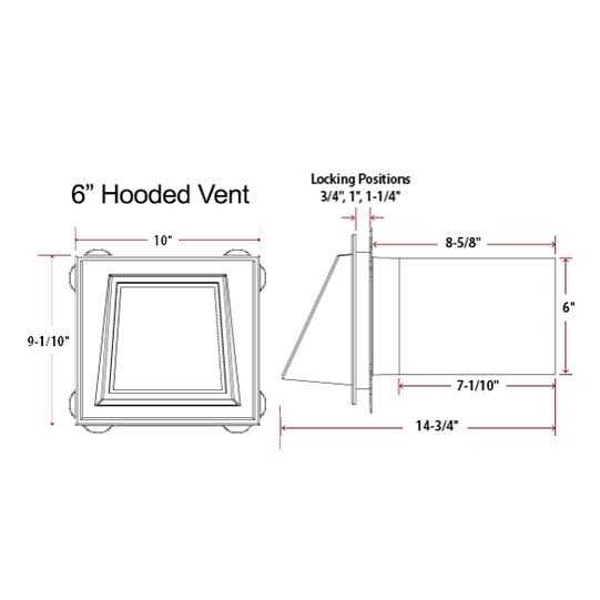 Mid America Vinyl Hooded Vents 8 inch Vent - Image 2