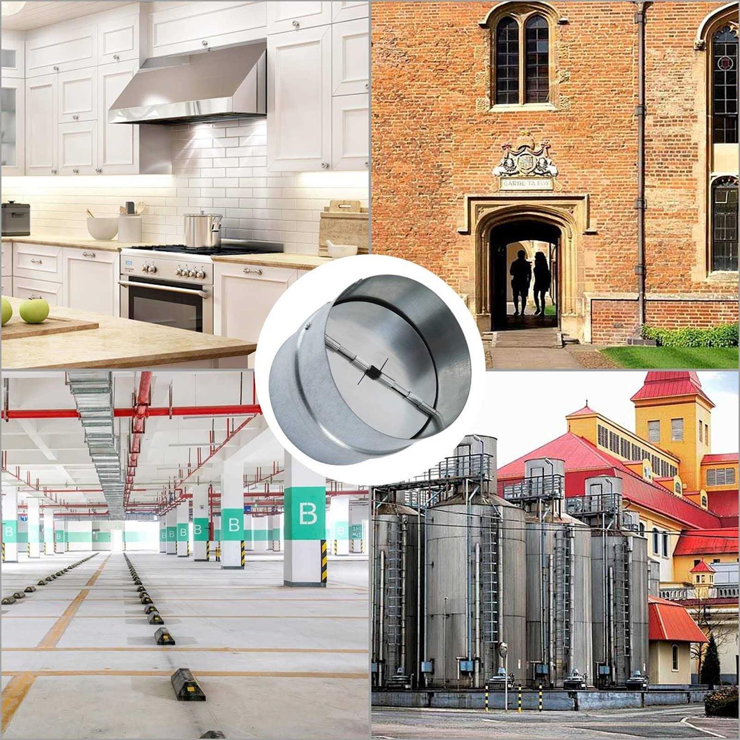 MIVIDE 2Pack 4 inch Backdraft Damper Duct, One Way Airflow Ducting Insert for Ducting in Range Hoods, Bathrooms Fans and Kitchen Fan - Image 4