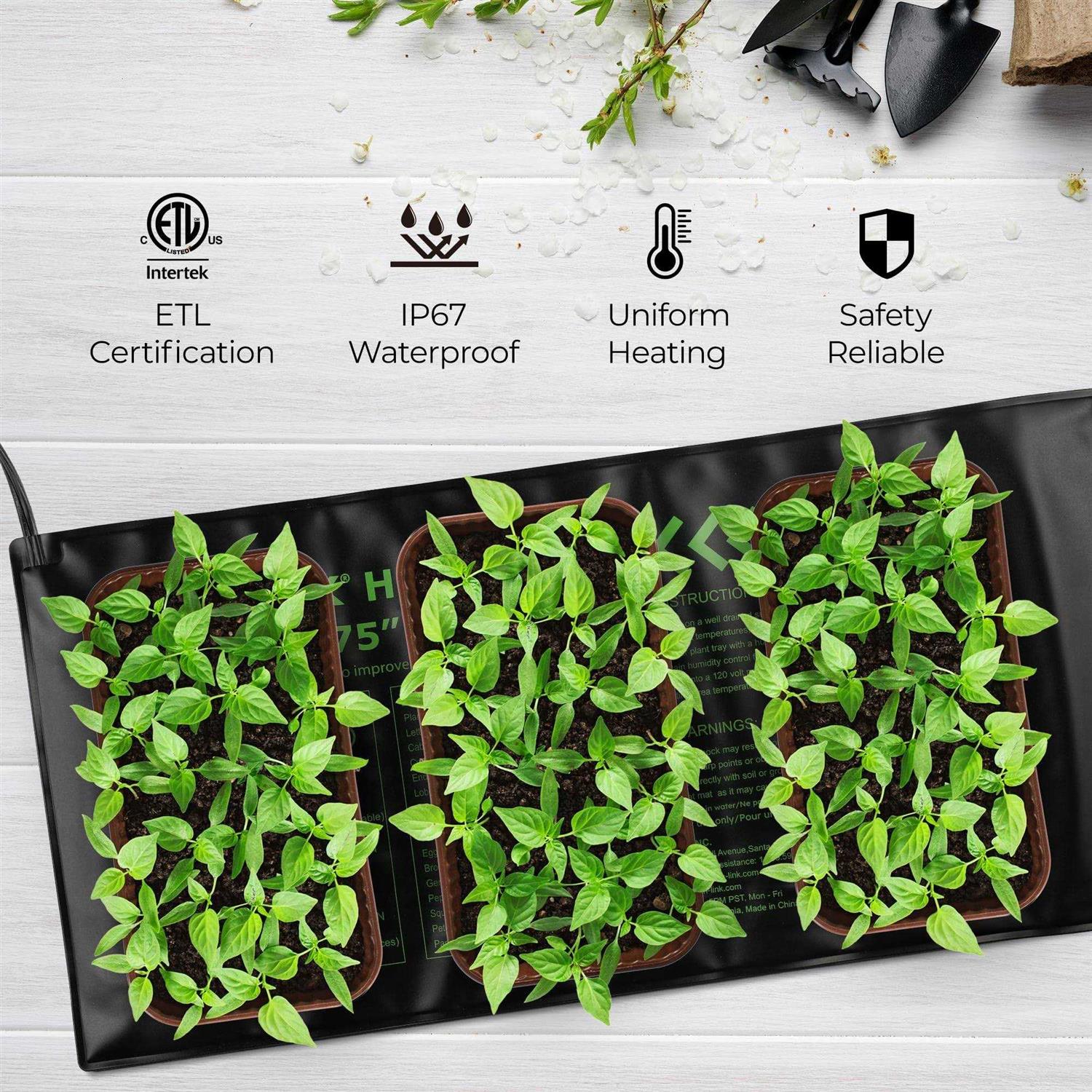 BN-LINK Durable Seedling Heat Mat Heating Pad 20.75 with Digital Thermostat Controller Combo Set Waterproof for Indoor Seed - Image 3