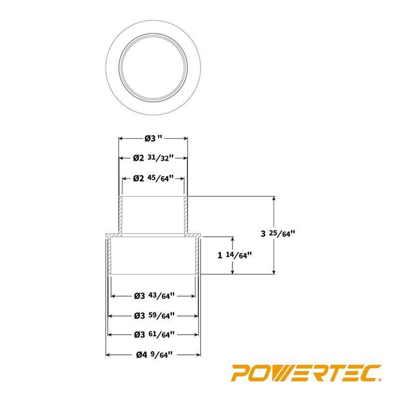 Powertec 70145 4-Inch to 3-Inch Reducer - Image 4
