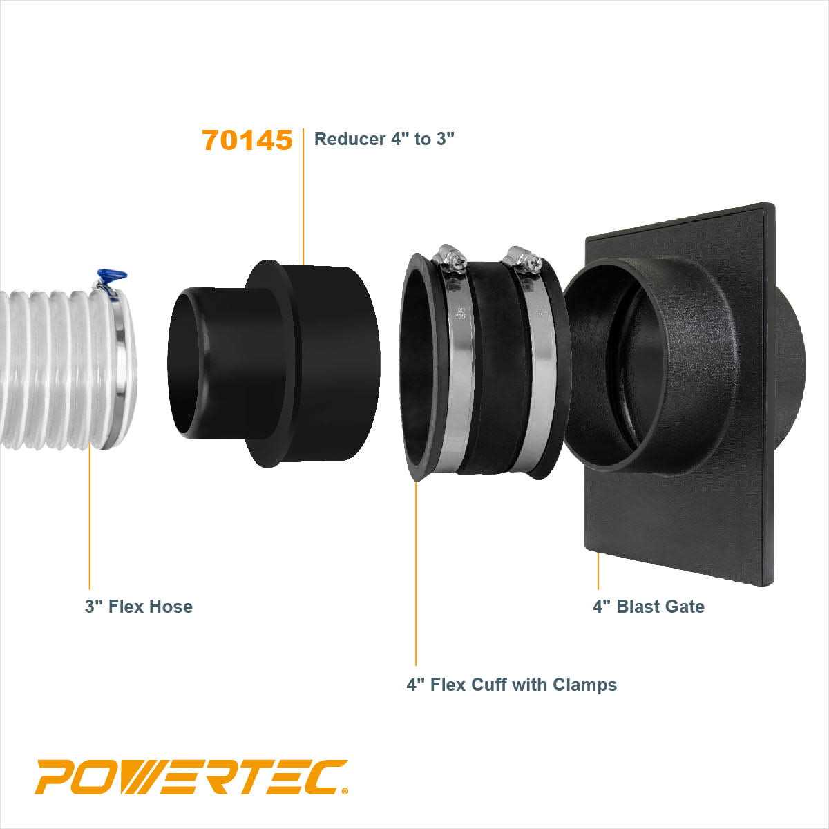 Powertec 70145 4-Inch to 3-Inch Reducer - Image 5