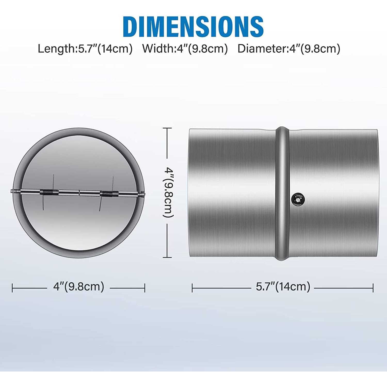 iPower 4 inch Backdraft Shutter Damper Back Draft Blocker One-Way Airflow Ducting Insert Backflow Preventer - Image 5
