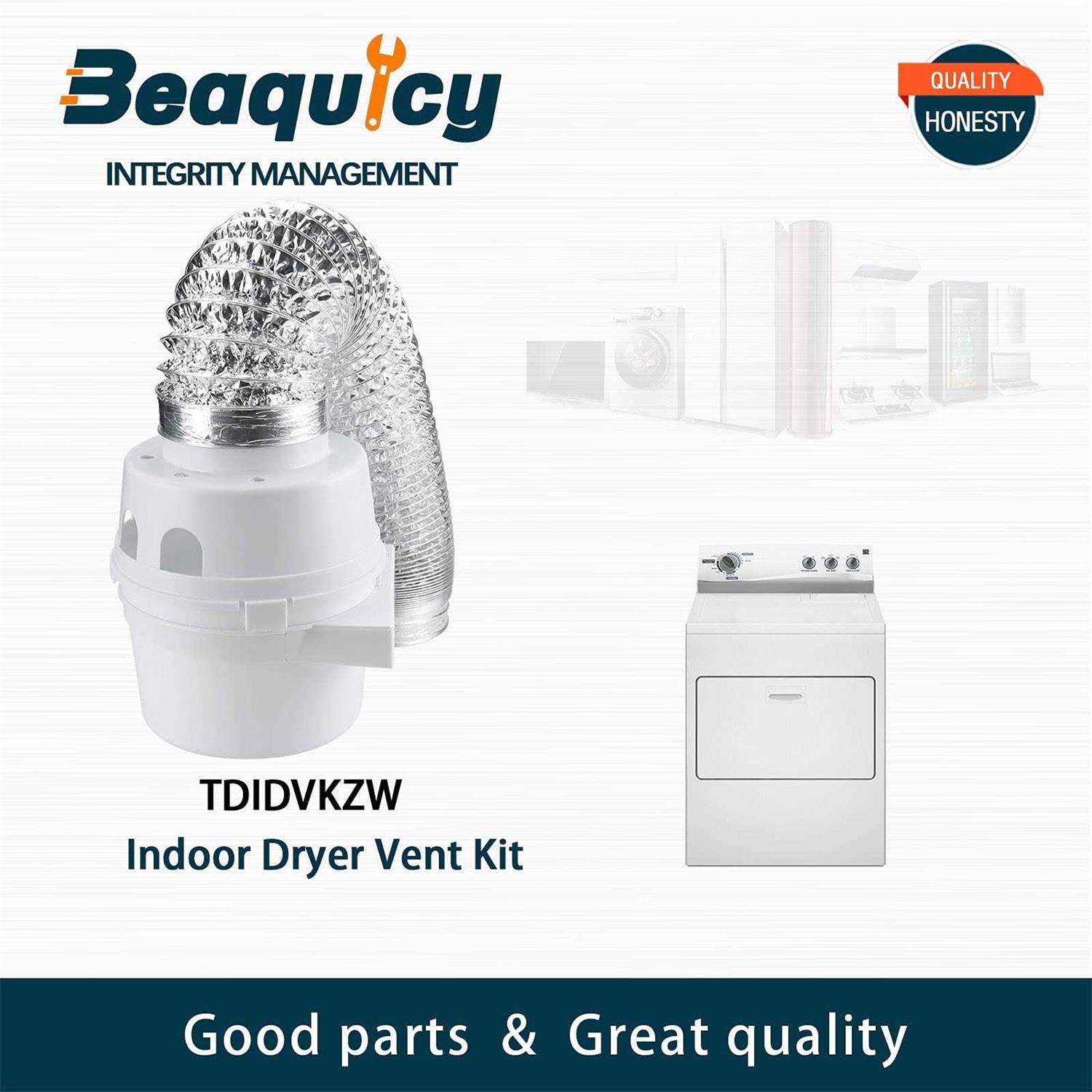 Beaquicy TDIDVKZW Indoor Dryer Vent Kit with 4-Inch by 5-Foot Proflex Duct - Image 3