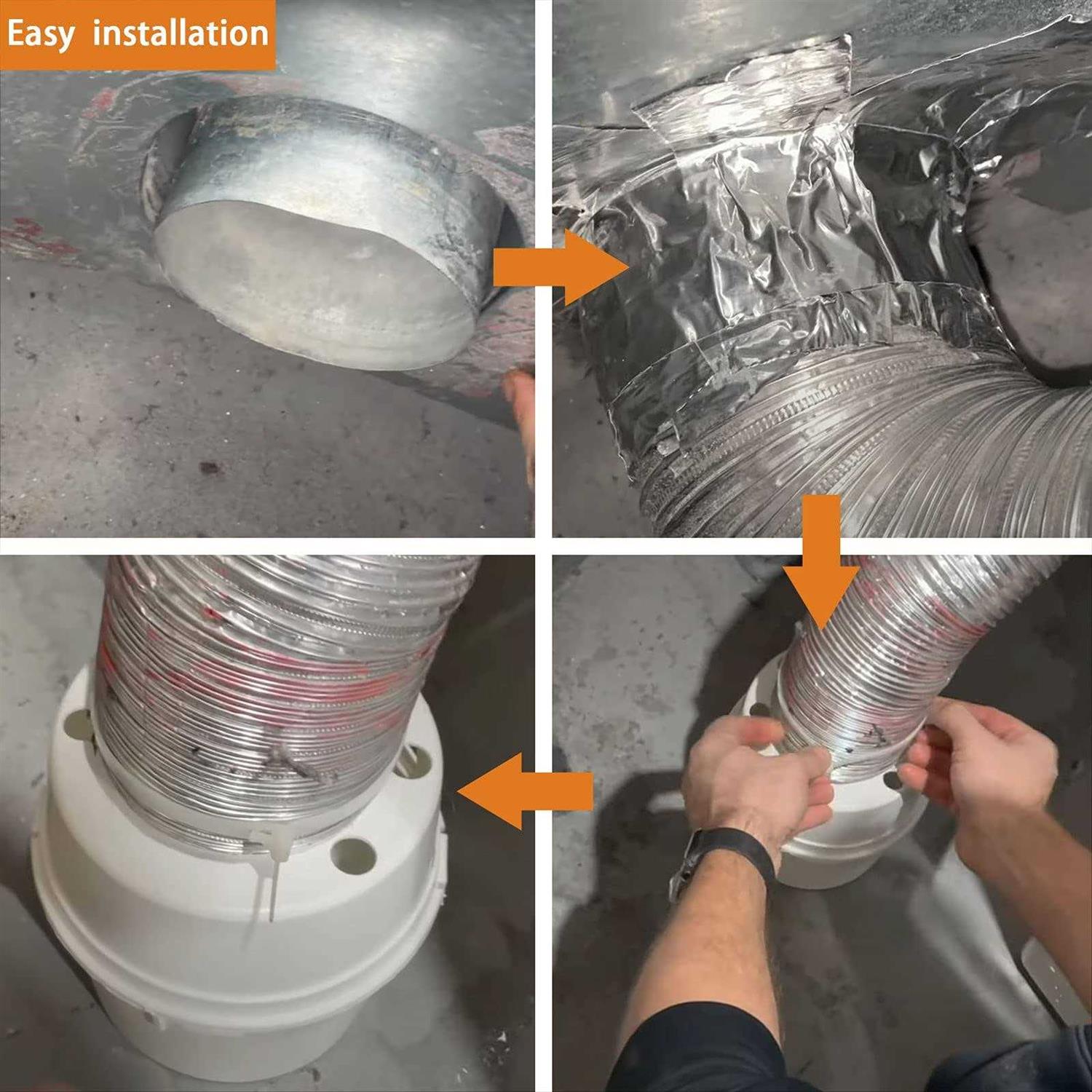 Beaquicy TDIDVKZW Indoor Dryer Vent Kit with 4-Inch by 5-Foot Proflex Duct - Image 4