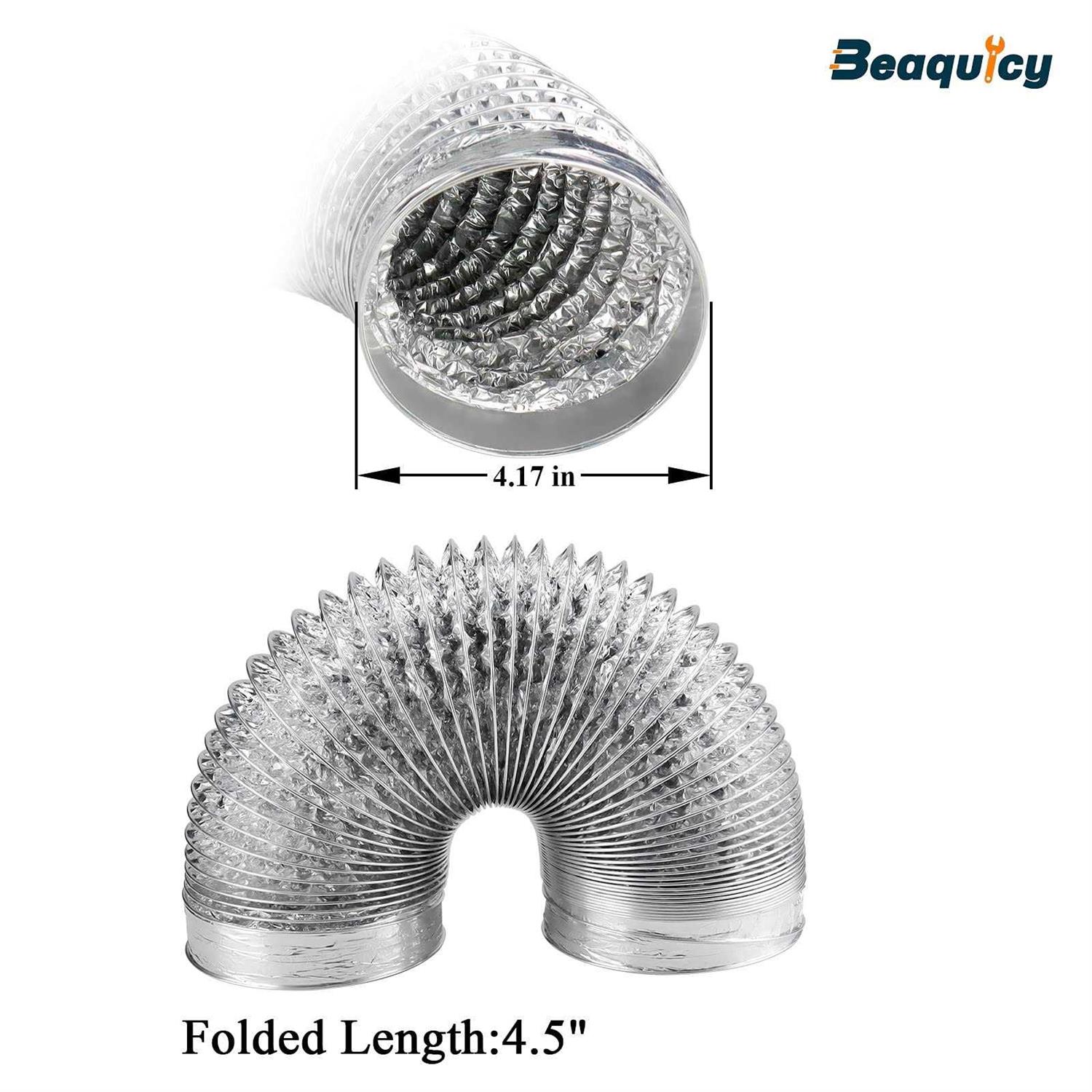 Beaquicy TDIDVKZW Indoor Dryer Vent Kit with 4-Inch by 5-Foot Proflex Duct - Image 5