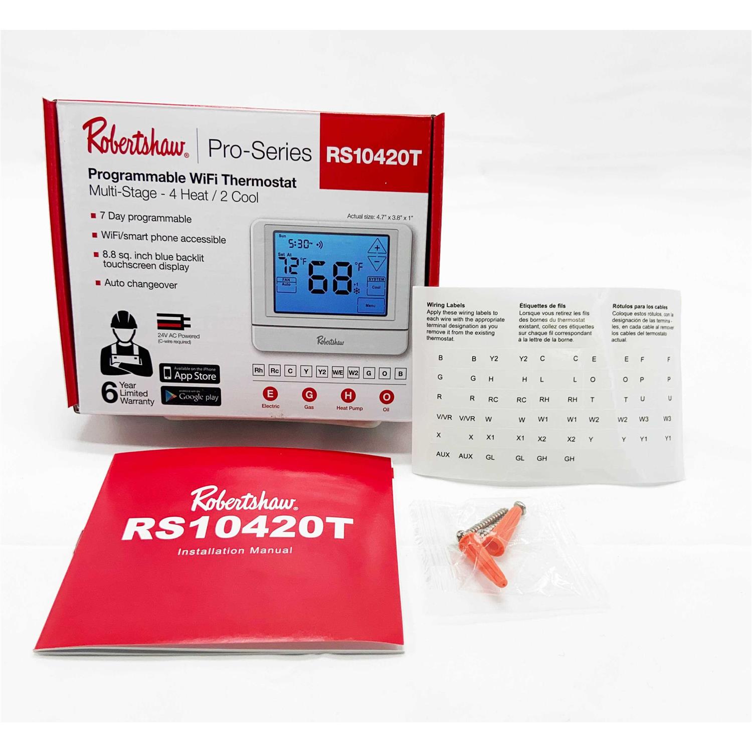 Robertshaw RS10420T WiFi Programmable Touchscreen Wall Thermostat - Image 5