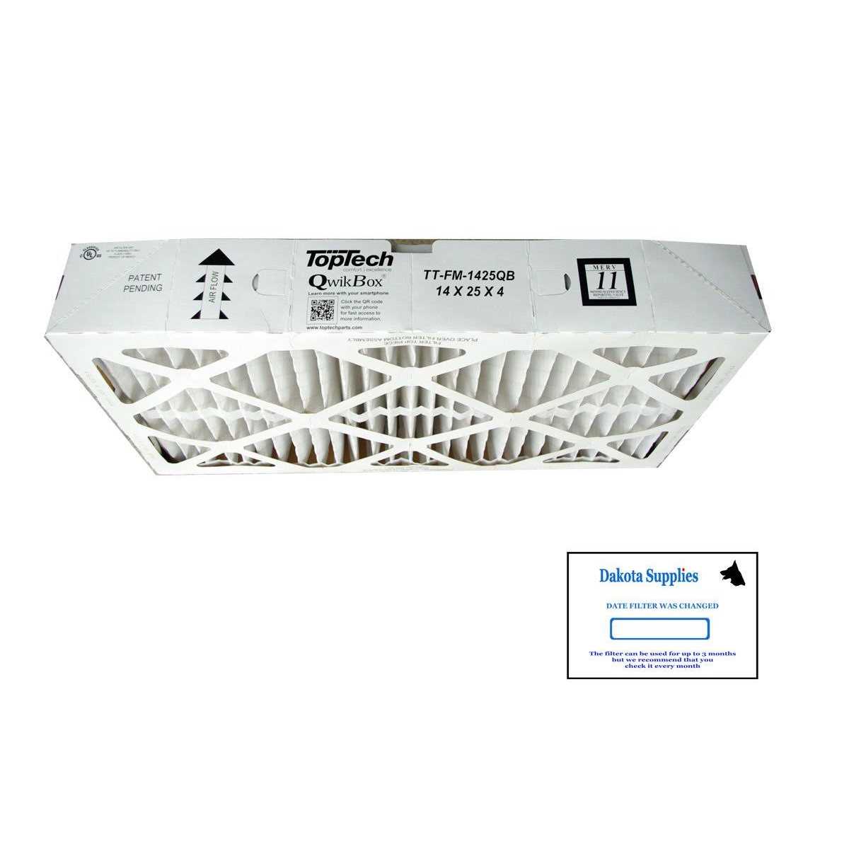 TopTech TT-FM-1425QB 14x25x4 MERV 11 QuickBox Filter Fits Filter TechPure cabinet DTT-MAC-1429 - Image 4