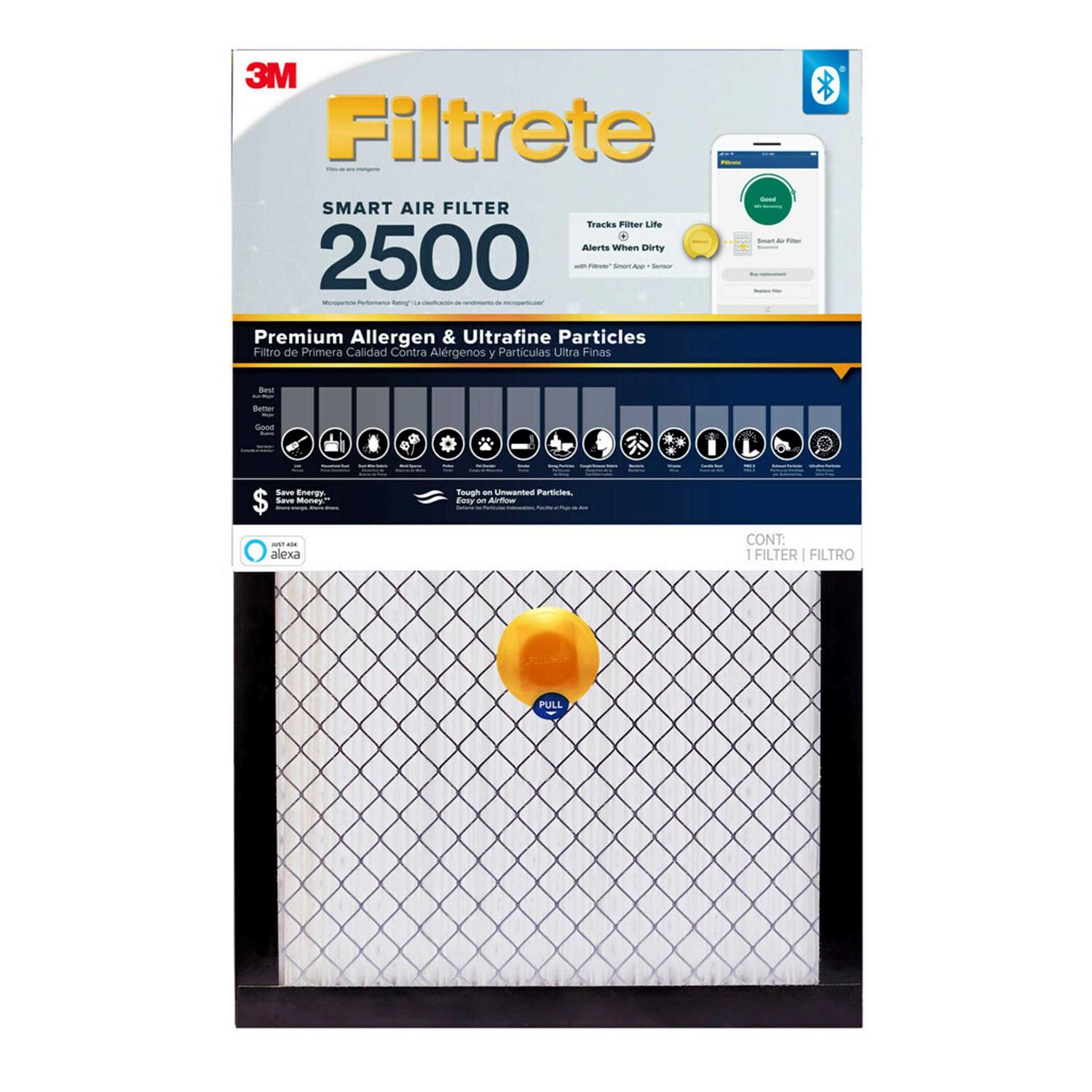 Filtrete 16-in W x 25-in L x 1-in 14 MERV 2500 Smart Premium Allergen and Ultrafine Particle Electrostatic Pleated Air Filter - Image 3