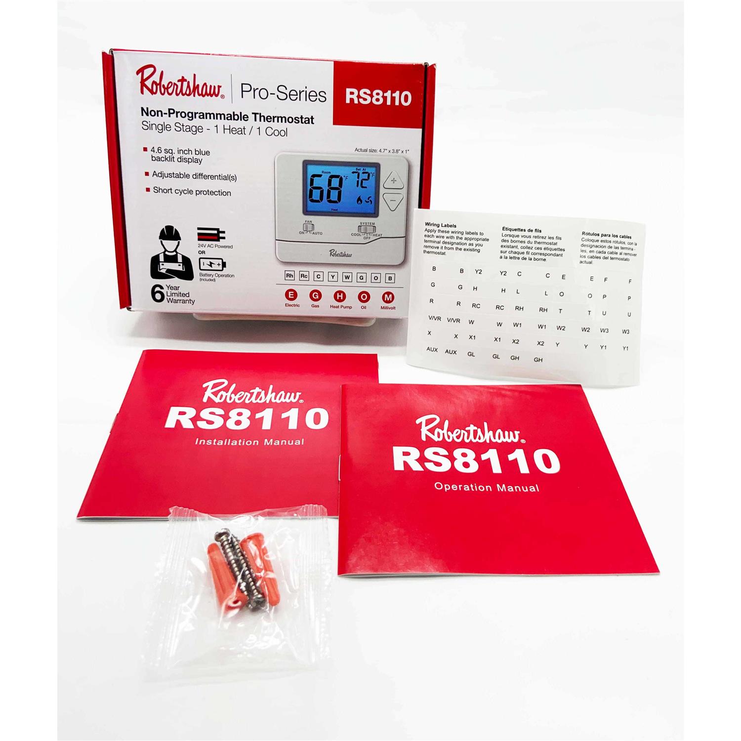 Robertshaw RS8110 Digital Non-Programmable Wall Thermostat - Image 3