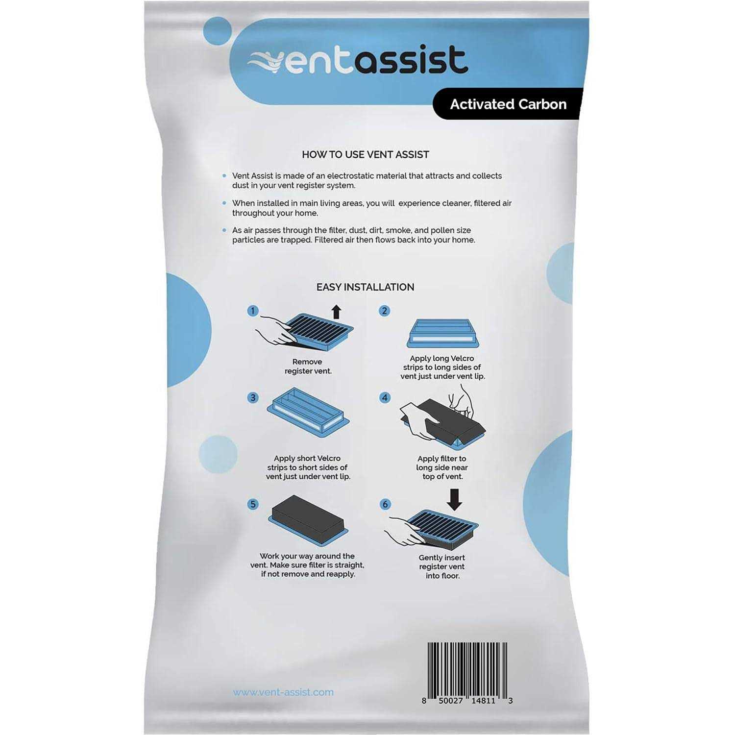 Vent Assist Floor Register Trap and Air Filter 4 x - Image 4