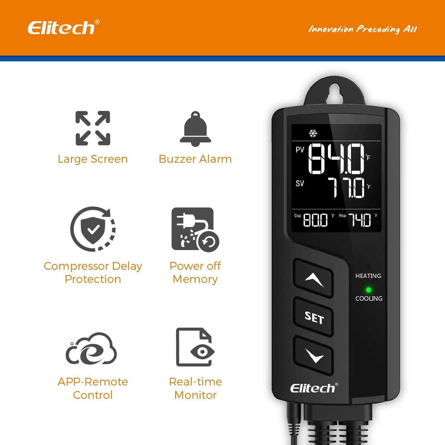 Elitech STC-1000pro Temperature Controller Thermostat Heating Cooling Outlets Reef Tank Grow Room 1100w 10A - Image 5