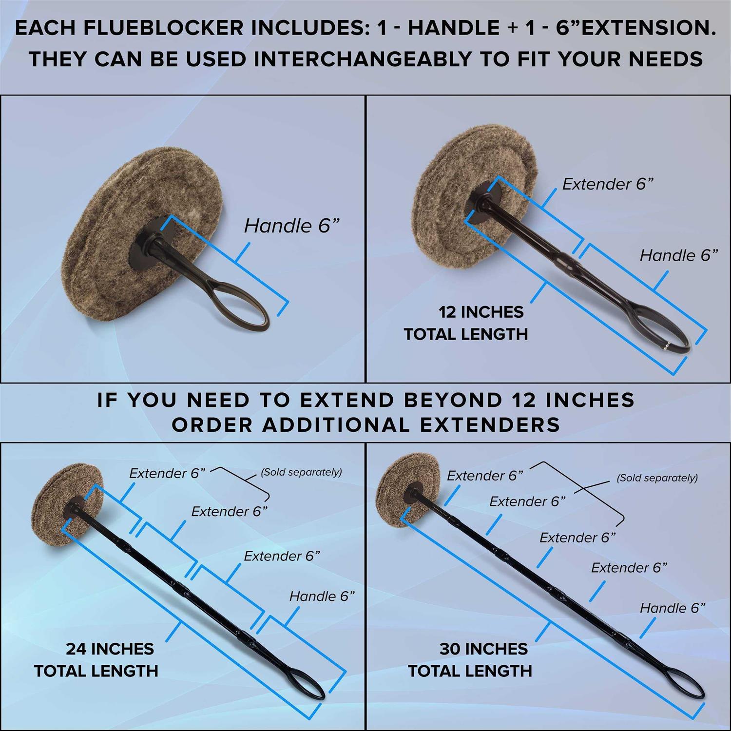 Flueblocker Round Chimney Sheep Wool Wood Stove and Fireplace Draft Stopper - Image 5