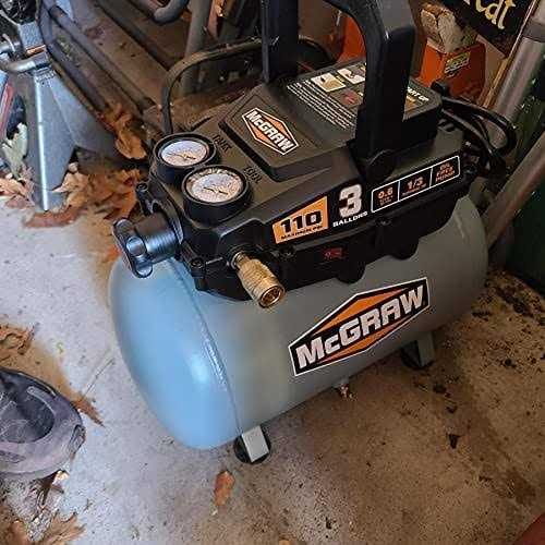 Mcgraw 3 Gallon 1/3 HP 110 PSI Oil-Free Hot Dog Air Compressor - Image 4