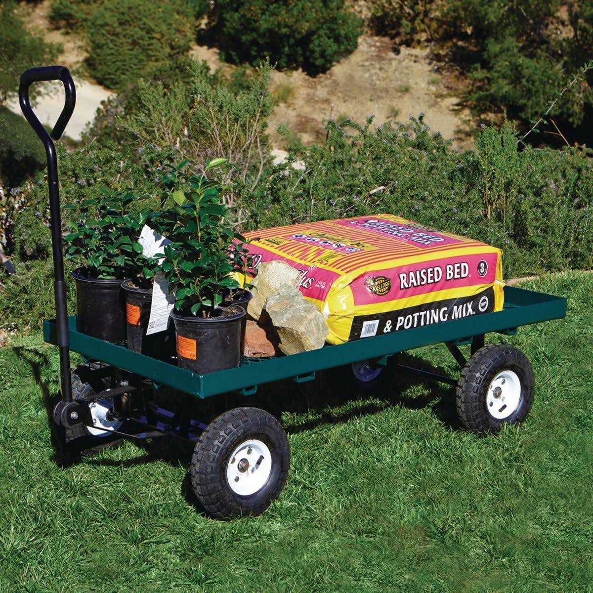 One Stop Gardens 1000 lb. Capacity Mesh Deck Steel Wagon - Image 4
