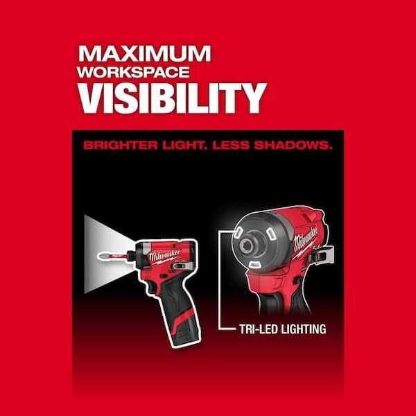 Milwaukee M12 FUEL 12-Volt Lithium-Ion Brushless Cordless 1/4 in. Hex Impact Driver Compact Kit W 2.0Ah Battery and Bag - Image 5