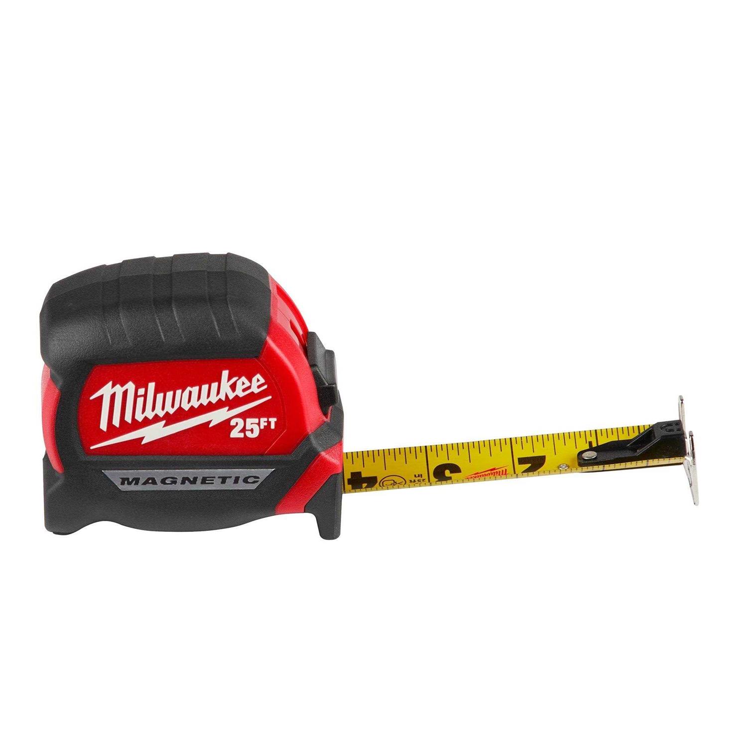 Milwaukee 25' Compact Wide Blade Magnetic Tape Measure 48-22-0325G - Image 4