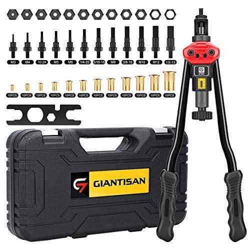 G GIANTISAN Rivet Nut Tool, GIANTISAN 16-Inch Rivnut Tool Kit with 12 Metric and SAE Mandrels - Image 4