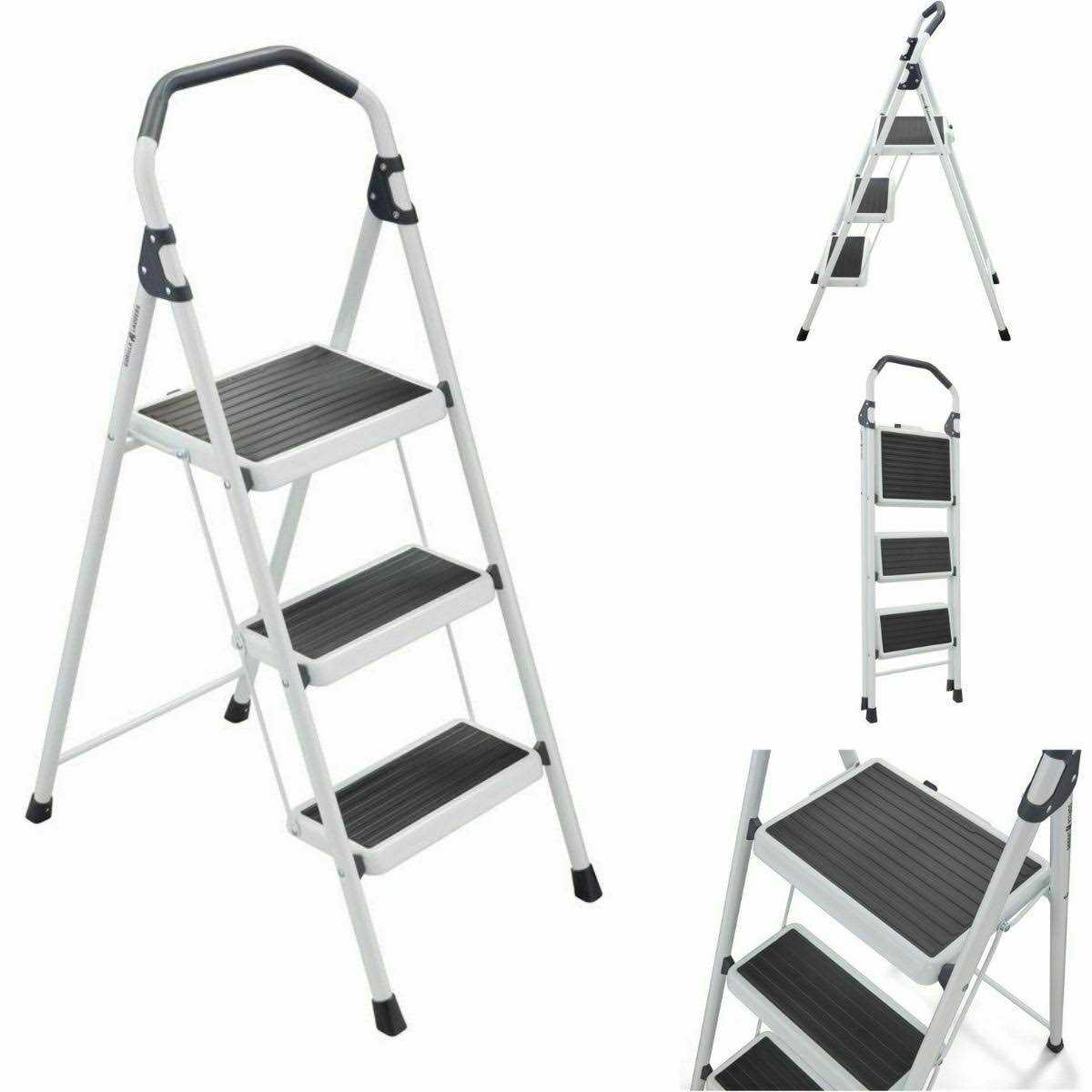 Gorilla Ladders 3-Step Steel Lightweight Step Stool Ladder 225 Lbs. Load Capacity Type II Duty Rating - Image 3