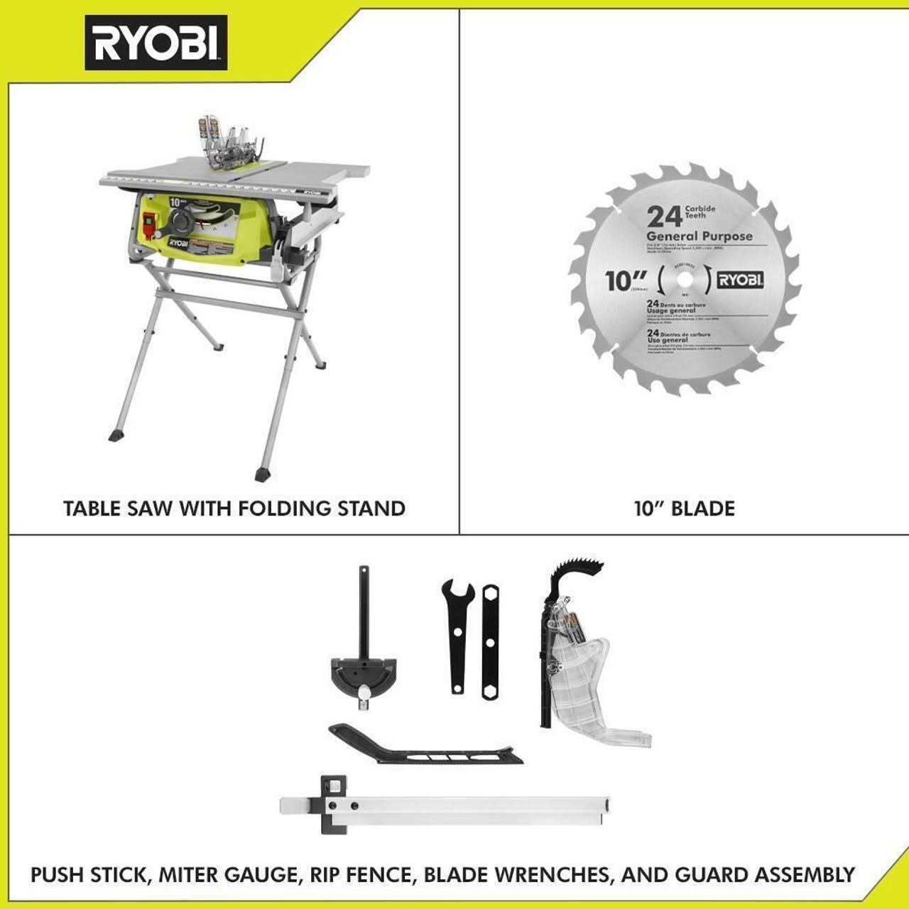 RYOBI 15 Amp 10 in. Table Saw with Folding Stand - Image 4