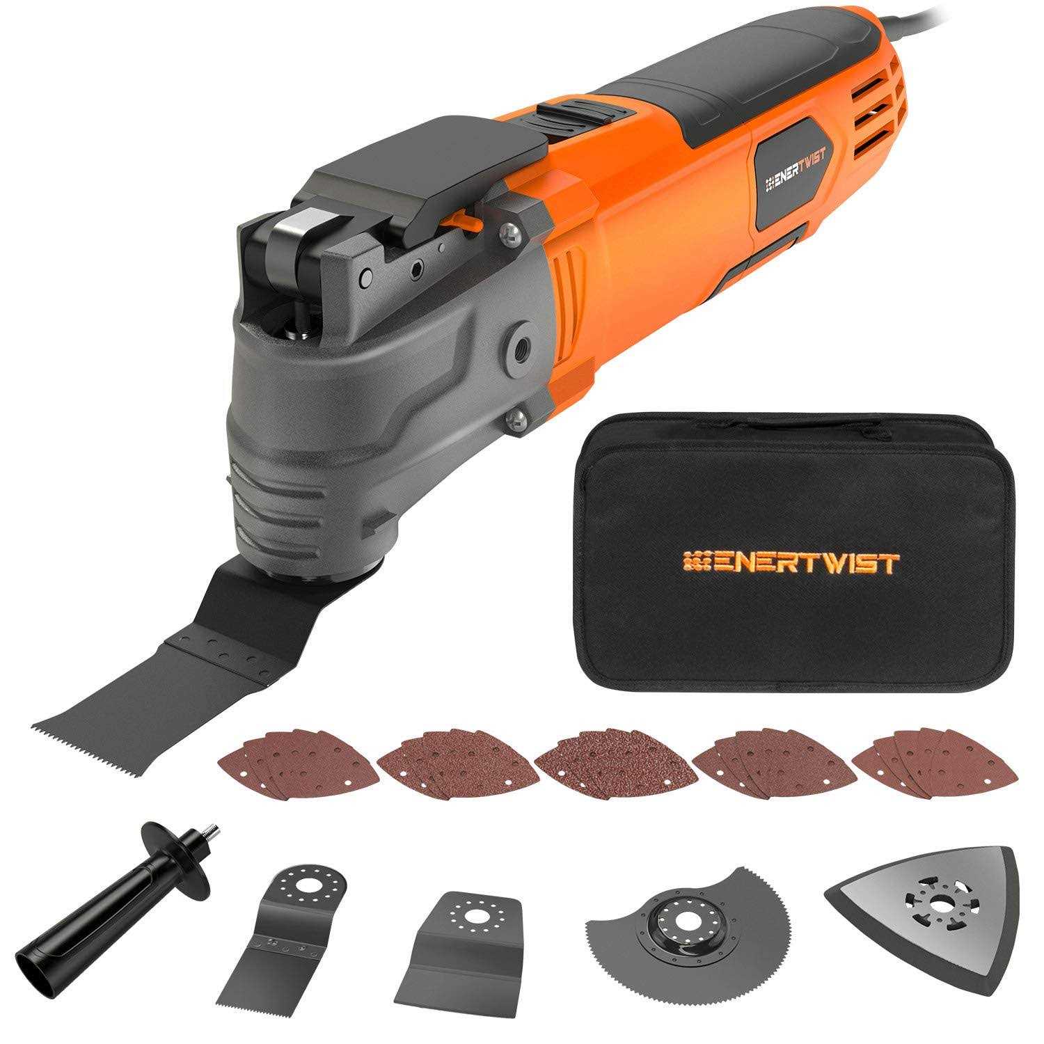 ENERTWIST Oscillating Tool 4.2 Amp Oscillating Multitool Kit with 5° Oscillation Angle