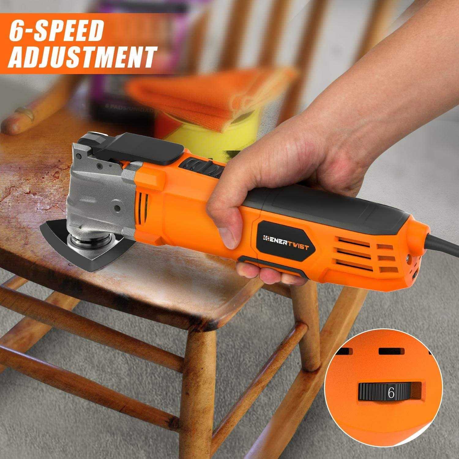 ENERTWIST Oscillating Tool 4.2 Amp Oscillating Multitool Kit with 5° Oscillation Angle - Image 2