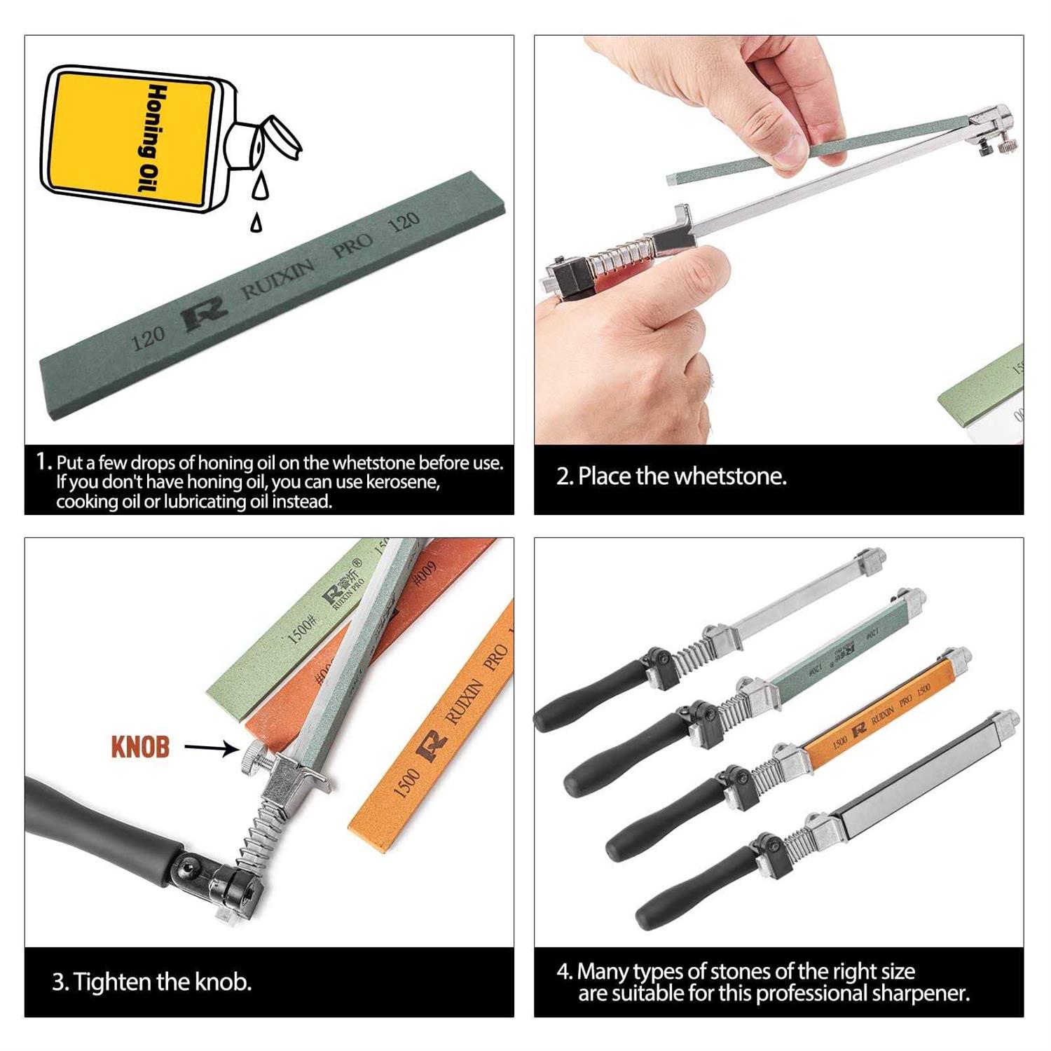 MOVIRON RUIXIN PRO RX-008 Professional Knife Sharpener with 10 Whetstones - Image 5