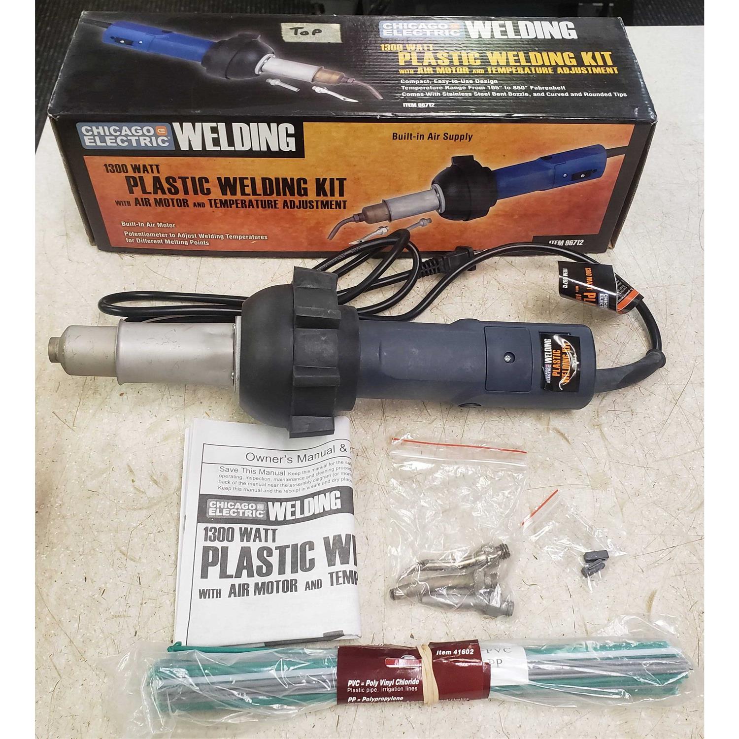 Chicago Electric 1300 Watt Plastic Welding Kit with Air Motor and Temperature Adjustment - Image 4