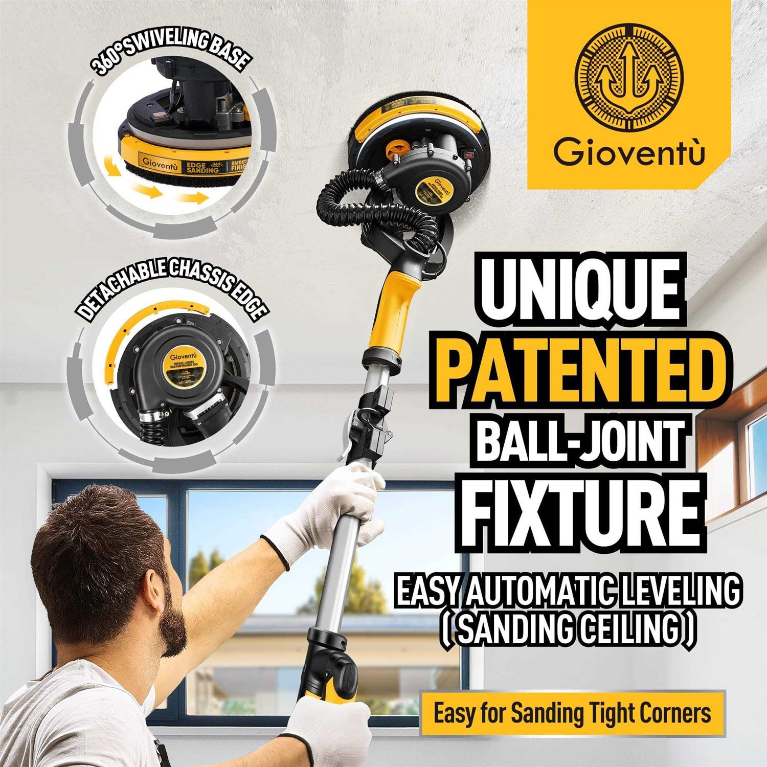 Gioventù Drywall Sander 6.5-amp Powerful Electric Drywall Sander with Vacuum - Image 5