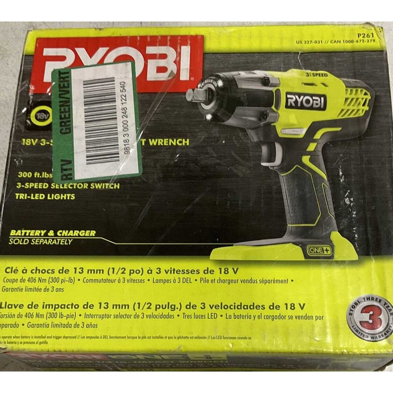RYOBI ONE+ 18V Cordless 1/2 in. Impact Wrench Kit with 4.0 Ah Battery and Charger PCL265K1 - Image 3