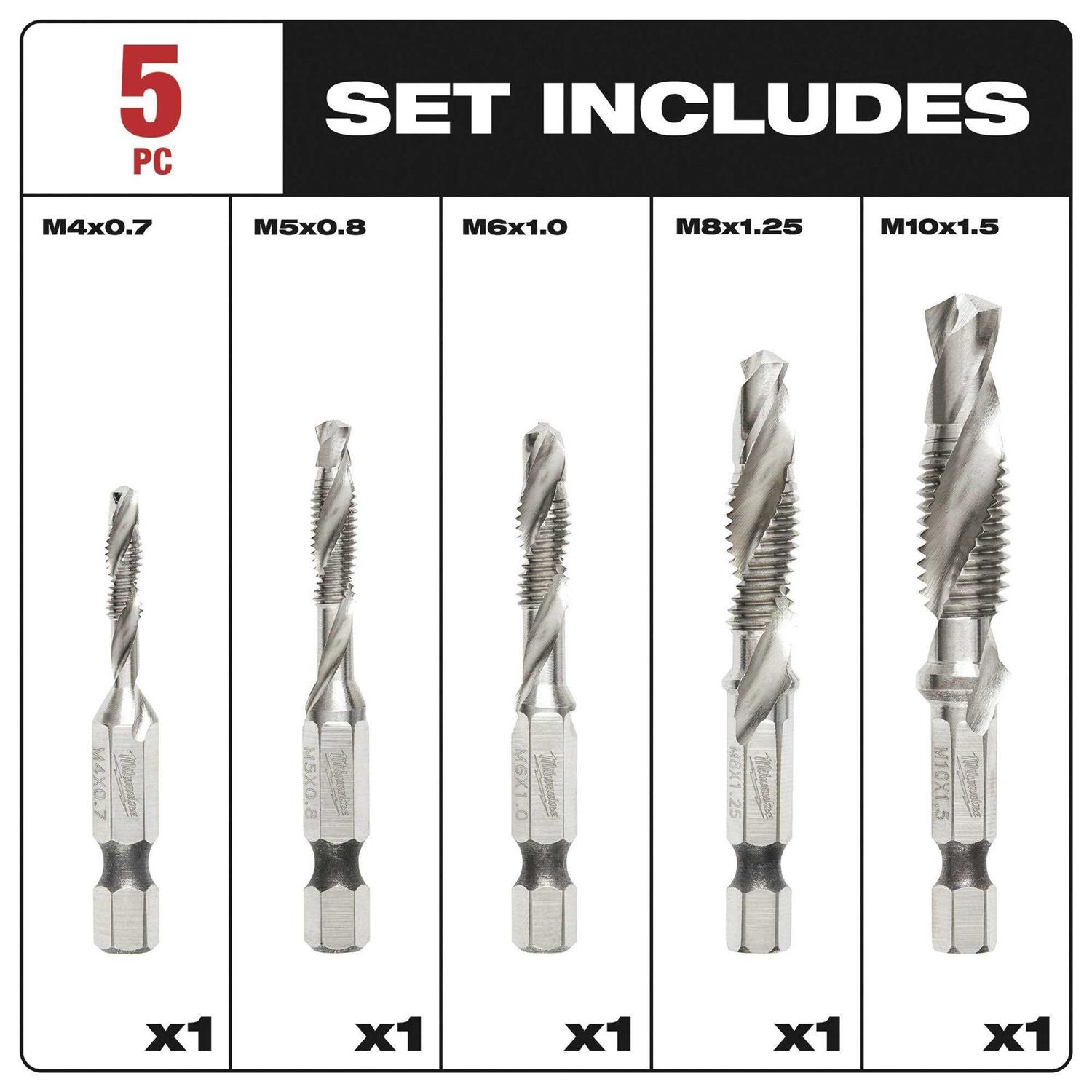 Milwaukee Shockwave 5 Impact Drill Tap Set 48-89 - Image 4