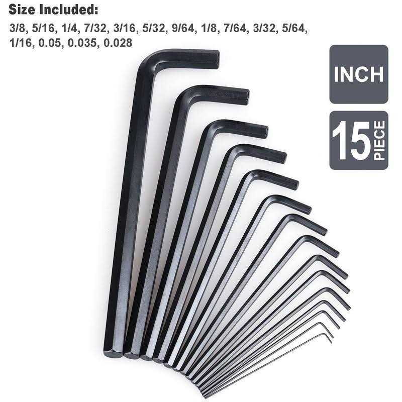 Efficere 30-Piece Premium Hex Key Allen Wrench Set SAE and Metric Assortment L Shape Chrome Vanadium Steel Precise Chamfered Tips - Image 3