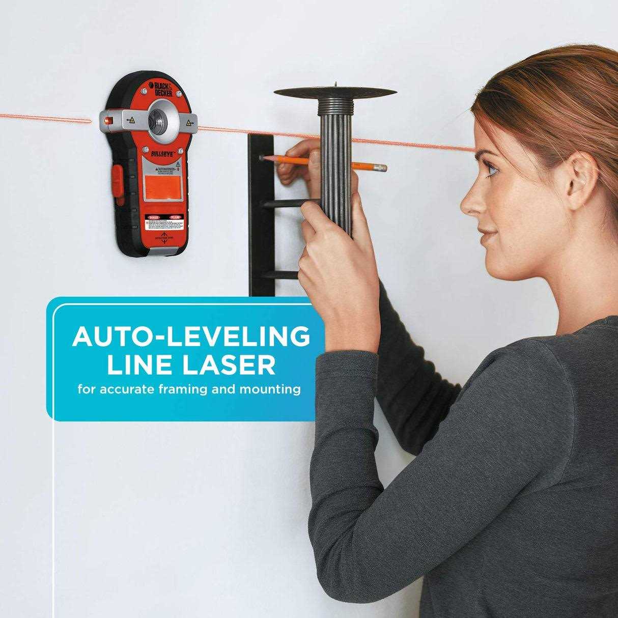 BLACK+DECKER Bullseye Auto-Leveling Laser with Stud Sensor BDL190S - Image 5