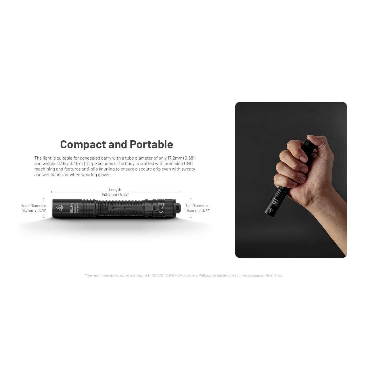 Nitecore MT2A Pro 1000 Lumen LED EDC Rechargeable Flashlight - Image 4