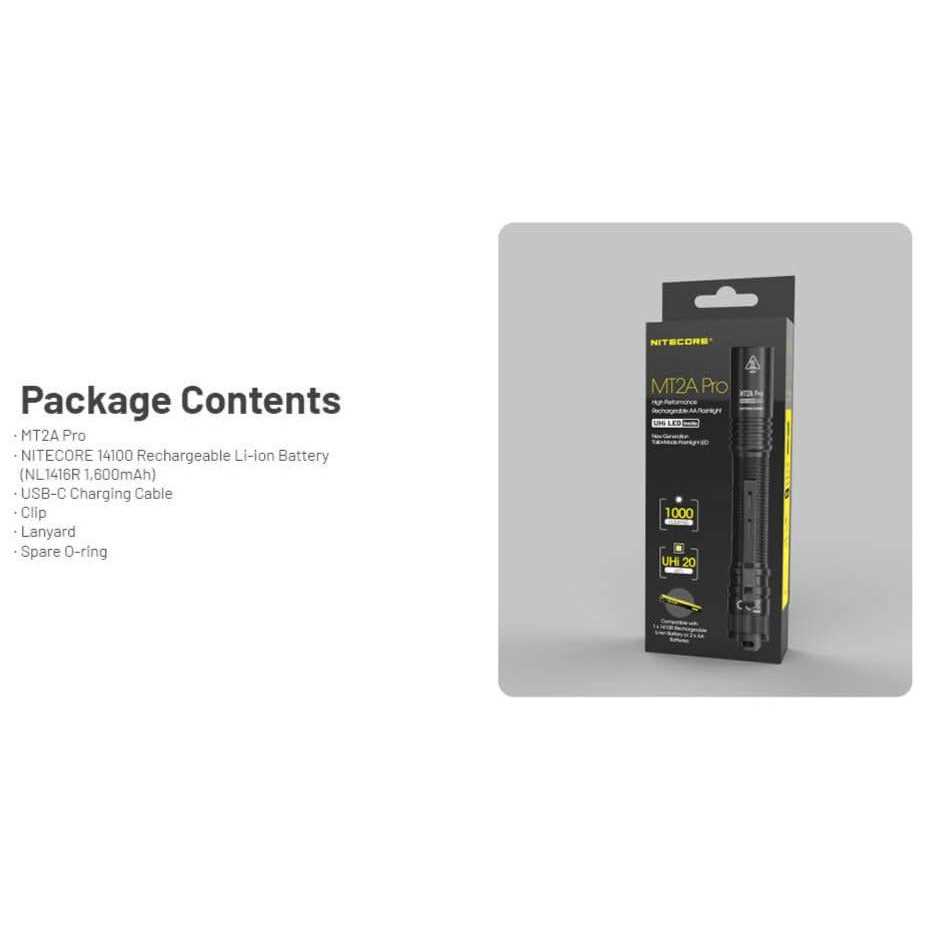 Nitecore MT2A Pro 1000 Lumen LED EDC Rechargeable Flashlight - Image 5